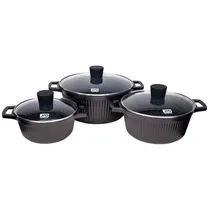 Jogo de Panelas Jio Granite Series 6 Pçs. Granito Preto.