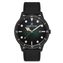 Relogio Analógico Masculino Daniel Klein DK.1.12668-6 Premium Gents / Pulseira de Couro Genuino - Preto