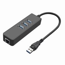 Hub 3 Portas Sate A-HUB41 + RJ45 Preto USB 3.0