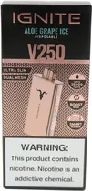 Vape Descartável Ignite V250 Aloe Grape Ice 25000 Puffs Rose