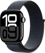 Apple Watch S10 (GPS+Cell) Caixa Alumínio Jet Black 42MM Pulseira Sport Loop Ink MWX83LW