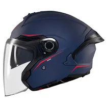 Capacete MT Helmets Cosmo SV Solid A7 - Aberto - Tamanho M - com Óculos Internos - Matt Blue