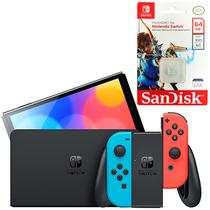 Console Portatil Nintendo Switch Oled JP de 7.0" com 64GB + Memoria Micro SD de 64GB