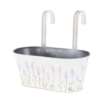 Maceta Colgante de Metal KPM 024750 29.5 X 12.5 CM Blanco
