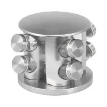 Set de Condimentero Giratorio Luxor LX-202002 8 Piezas Plata