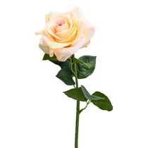 Rosa Artificial Decorativa Cor Creme