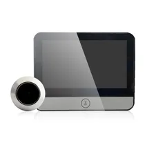 Video Porteiro Smart Inteligente Mini Door Camera / Wifi / 4.3" / 6000MAH / Camera 2MP / HD / 1080P / Microfone / App Tuya - Preto
