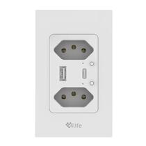 4LIFE Toma Smart de Pared FLS2BRW Wifi Dual Socket + USB s/C