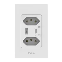 4LIFE Toma Smart de Pared FLS2BRW Wifi Dual Socket + USB