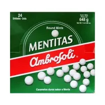 Bala Menta Mentitas Ambrosoli Tradicional Caixa com 24 Unidades