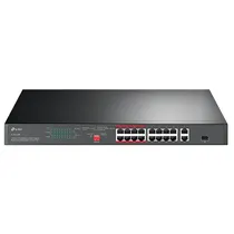 Hub Switch TP-Link TL-SL1218P 16 Portas Poe+ 10/ 100MBPS / 2 Portas Gigabit Rackmount 1SFP - 10/ 100/ 1000MBPS