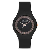 Relogio Analógico Feminino Daniel Klein DK.1.12713-5 DKLN Ladies / Pulseira de Silicone - Preto