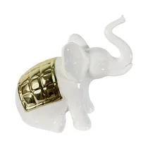 Figura Decorativa de Elefante Concepts 453-020033 16.5 CM Blanco - Dorado
