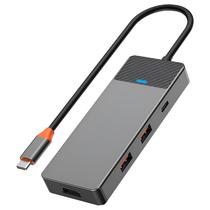 Hub USB-C 3.1 Wiwu Linker A721HD 7 Portas / 2 USB / HDMI / 2 USB-C Femea / SD / TF - Cinza