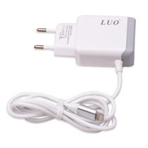 Carregador de Parede / Adaptador de Tomada Luo LU-8142 Lightning / 1 USB / Carregamento Rapido 2.4MAH - Branco/ Cinza