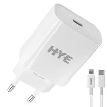 Carregador Tomada Hye HYEC180CL USB-C / 20W - Branco + Cabo USB-C / Lightning