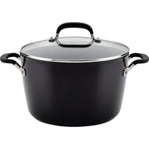 Panela Kitchenaid 84805 Antiaderente Tripla Camada Indução Tampa Vidro 8L Preto Onix