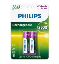 Pilha Philips Recarregavel AA 2500-Mah - com 2 Unidades (R6B2RTU25/97)