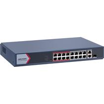 Conmutador Poe Hikvision DS-3E1318P-Ei Inteligente Fast Ethernet 16 Portas - Azul Marinho