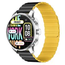 Kieslect Reloj Smart Calling KR2 Stai.Steel Metal Amoled FHD Super Dynamin de 1.43 Pulgadas Negro Amarillo