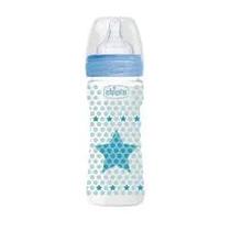 Chicco Nursery Biberon Fisio 250ML Sil Azul FL Medio 2M+ Detalles En El Producto 250ML Azul