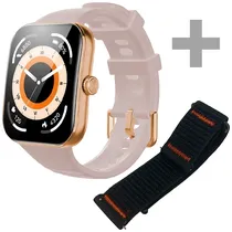 Smartwatch Aiwr Peps 1S A2501 com GPS/Bluetooth - Dourado/Rosa + Pulseira