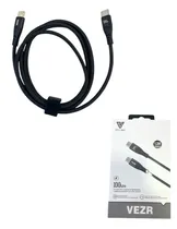 Cabo Vezr Tipo-C/Tipo-C 100W 1.2M VD08 Negro