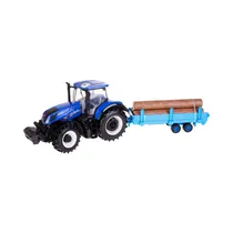 Tractor de Juguete Bburago New Holland Agriculture T7.315 With Log Trailer 18-44068