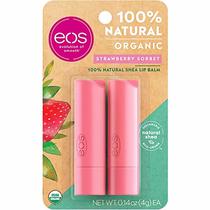 Balsamo Labial Eos Organic Strawberry Sorbet - 2 Unidades