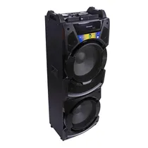 Caixa de Som Speaker Megastar Parlante 2X15"/ 2XUSB/ SD Card/ MP3/ Radio FM / Control Remoto / Micrófono Inalam. / Panel DJ / Ecualizador / Fader / Display LED / Bluetooth / 80000W