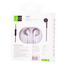 Fone de Ouvido com Fio U88 Extra Bass Aux 3.5MM / Cabo 120CM - Branco