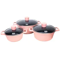 Jogo de Panelas Jio Granite Series 6 Pçs. Granito Rosa.