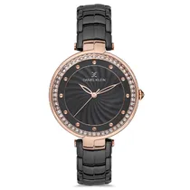 Relógio Analógico Feminino Daniel Klein DK.1.12692-6 Premium Ladies / Pulseira de Aço Inoxidável - Preto/Rose Gold