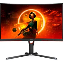Monitor Gamer Curvo AOC CQ27G3Z 27” QHD 240 HZ / 0.5 MS - Preto/Vermelho