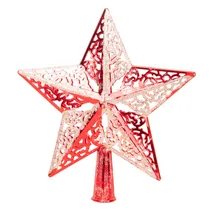 Estrela Árvore Natal Verm/Prata 20CM