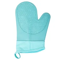 Luvas Antitérmicas de Silicone e Tecido Azul Esverdeado.