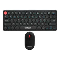 Teclado e Mouse Sem Fio Satellite AK-6011G Mini, Portugues, Preto