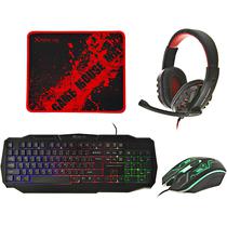 Teclado Kit Gamer + Mouse + Fone de Ouvido + Mousepad Strike Me CM-406