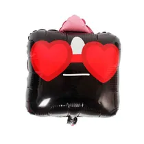 Balao para Festas Cuadrado Cartoon Comic Face Preto