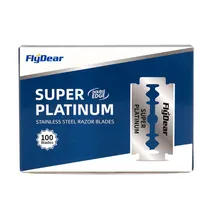 Laminas de Barbear Inox Flydear Super Platinum com 100 Unidades