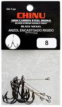 Anzol Top Fishing Chinu Duplo Encastoado Rigido 08 com 5 PCS