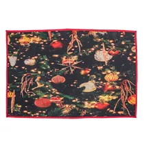 Tapete Natalino Decorativo 38X58 CM com Estampas de de Arvore de Natal Branco