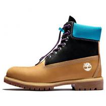 Timberland Premium 6 Inch Wide Fit Waterproof Boots 'Wheat Nubuck Con Collar Negro Y Azul'