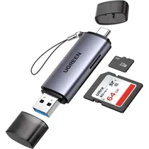 Leitor de Cartão Microsd Ugreen CM185 Otg 50706 USB-C/USB-A - Silver