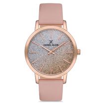 Relogio Analogico Feminino Daniel Klein DK.1.12760-7 Premium Ladies / Pulseira de Couro Genuino - Rose Gold