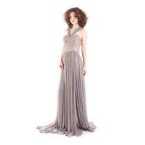 Terani Vestido L E1785 #10 Grey/Nude