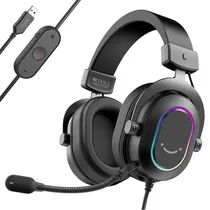 Fone de Ouvido Gamer Fifine H6 RGB 7.1 USB - Black