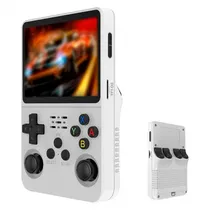 Console Portátil R36S, 64GB, 1GB Ram, SD, Tela 3.5", Branco