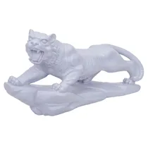 Estátua Decorativa de Leão 45 CM Cinza