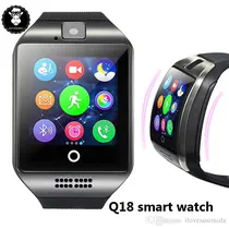 Q18 Smart Watch Bluetooth Pulseira Relógios Inteligentes TF Cartão Sim NFC com Câmera Chat Software